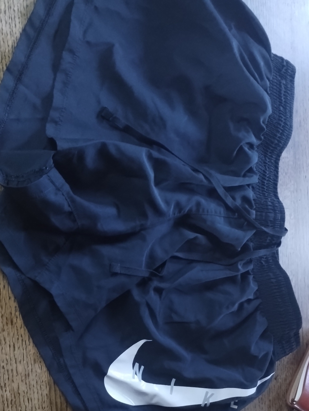Nike Men’s Black Athletic Running Shorts with White Swoosh